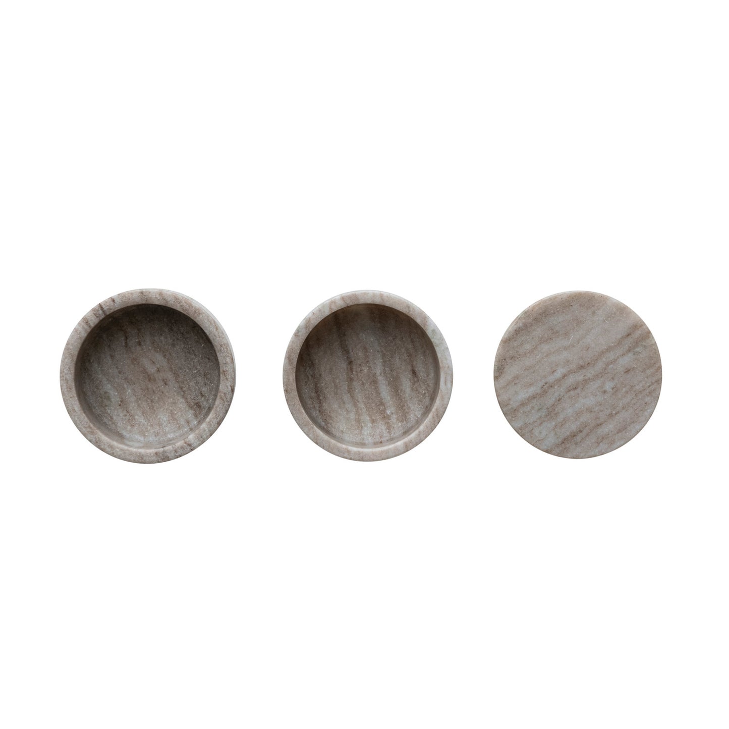 Beige Marble Pots, Set of 2