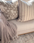 Barley Stripe Linen Throw Pillow Cover, 22x22