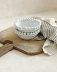 Beaded Ceramic Bowl in White