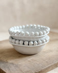 Beaded Ceramic Bowl in White