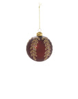 Burgundy Gold Leaf Ornament