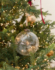 Clear Etched Laurel Glass Ornaments