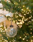 Clear Etched Laurel Glass Ornaments