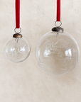 Clear Etched Laurel Glass Ornaments