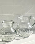 Etched Floral Glass Pitcher