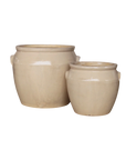 French Replica Cream Glazed Confit Pot, Small