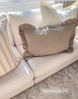 Garden Print Ruffle Lumbar Pillow Cover, 16x24