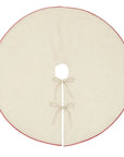 Heritage Red Piped Linen Tree Skirt