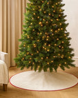 Heritage Red Piped Linen Tree Skirt