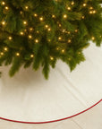 Heritage Red Piped Linen Tree Skirt