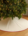 Heritage Red Piped Linen Tree Skirt