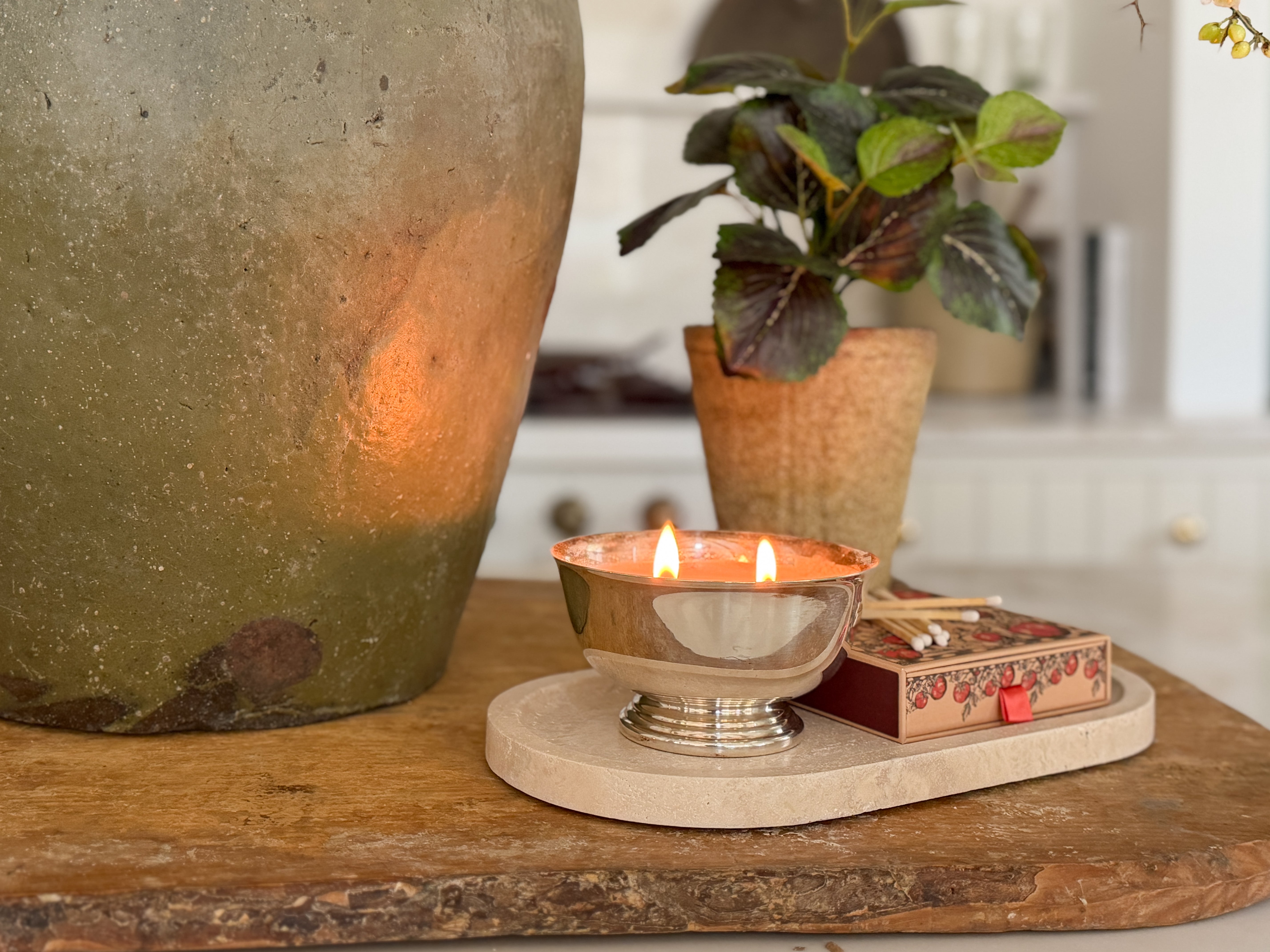Oval Travertine Tray – Cottage Home