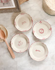 Scalloped Christmas Dessert Plates, Set of 4