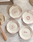 Scalloped Christmas Dessert Plates, Set of 4
