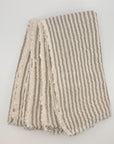 Linen Fringe Striped Napkins, Set of 4
