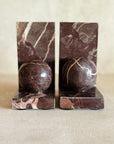 The Bordeaux Marble Bookends