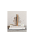 Travertine Scalloped Bookends, Set of 2