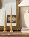 Vintage Reeded Brass Candlesticks, Set of 2