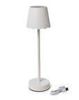White LED Cordless Table Lamp with Scalloped Edge Shade