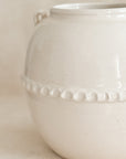 White Rounded Scalloped Vase w/Handles