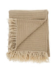 Kantha-Stitch Throw Blanket, Oat