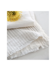 Linen Fringe Striped Napkins, Set of 4