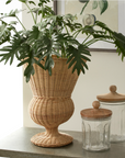Wicker Footed Urn