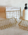 Brass Wire Baskets, Rectangle