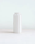 Ceramic Ribbed Cylinder Vase