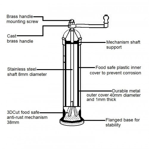 8&quot; Brass SALT Mill by Atlas