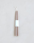 Dipped Taper Candles 12" in Greige / Nude, Set of 2