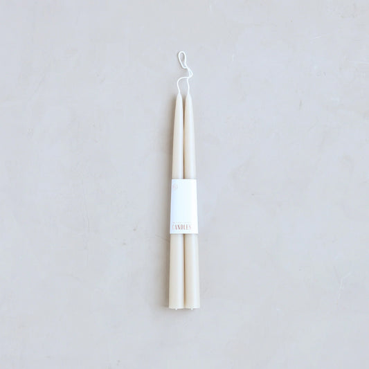 Dipped Taper Candles 12" in Parchment, Set of 2