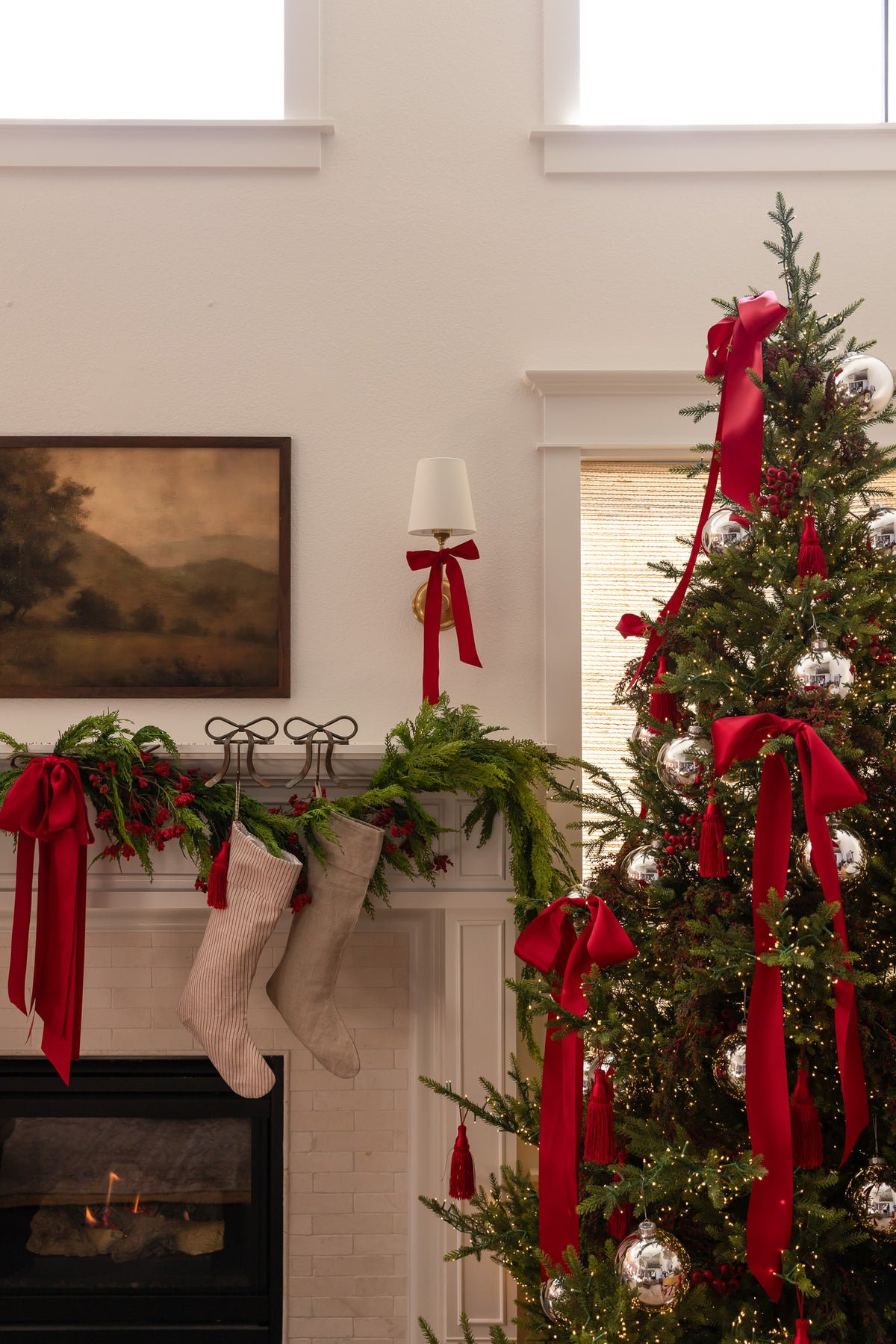 Heritage Red Pinstripe Stockings
