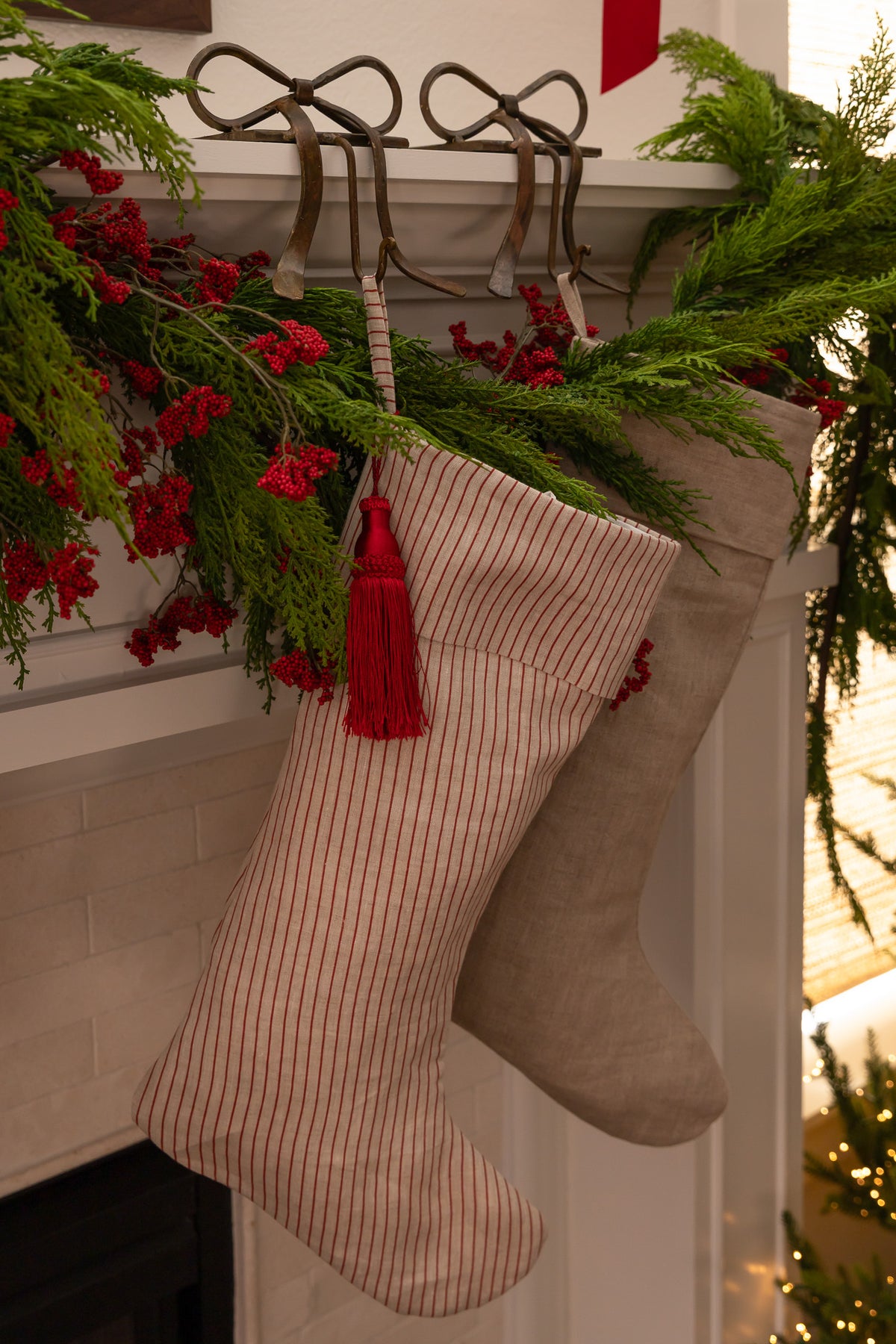 Heritage Red Pinstripe Stockings
