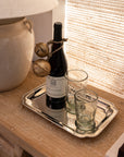 Hand-Etched Floral Footed Drinking Glass