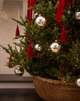 5" Silver Glass Bauble Ornament, Set of 2 - Pre Order