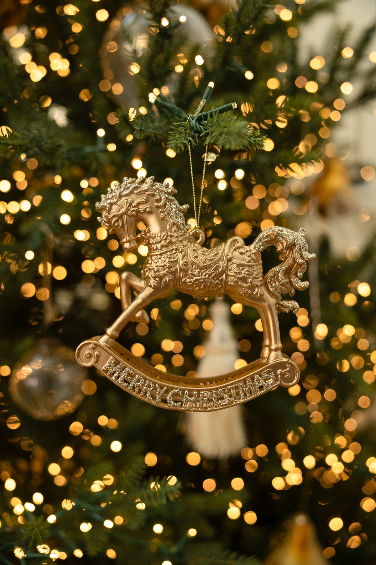 Golden Rocking Horse Ornament