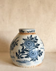 Aged Blue & White Floral Ginger Jar