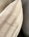 Barley Stripe Linen Throw Pillow Cover, 22x22
