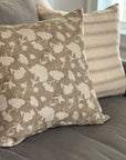 Barley Stripe Linen Throw Pillow Cover, 22x22