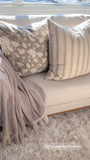 Barley Stripe Linen Throw Pillow Cover, 22x22