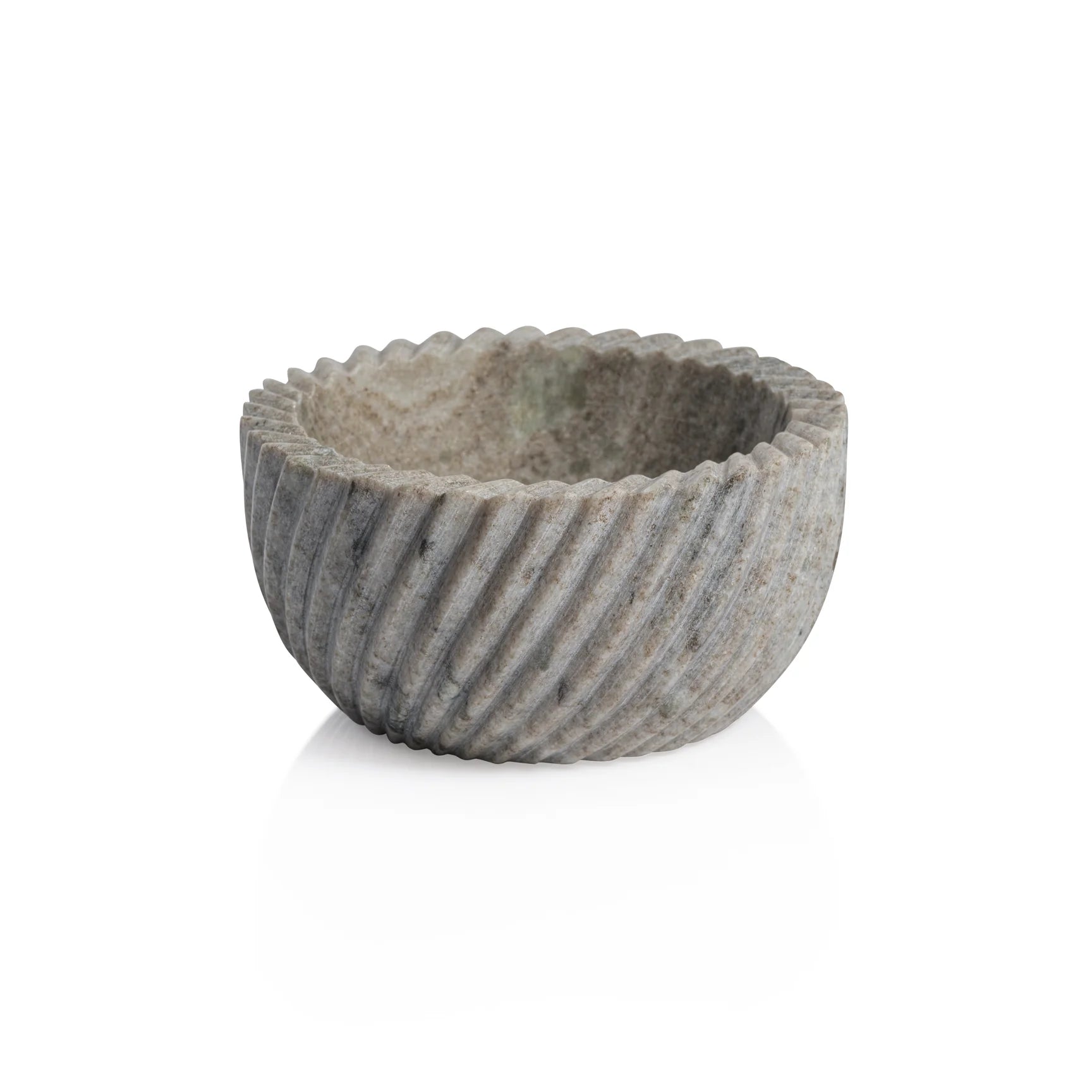 Beige Marble Spiral Bowl