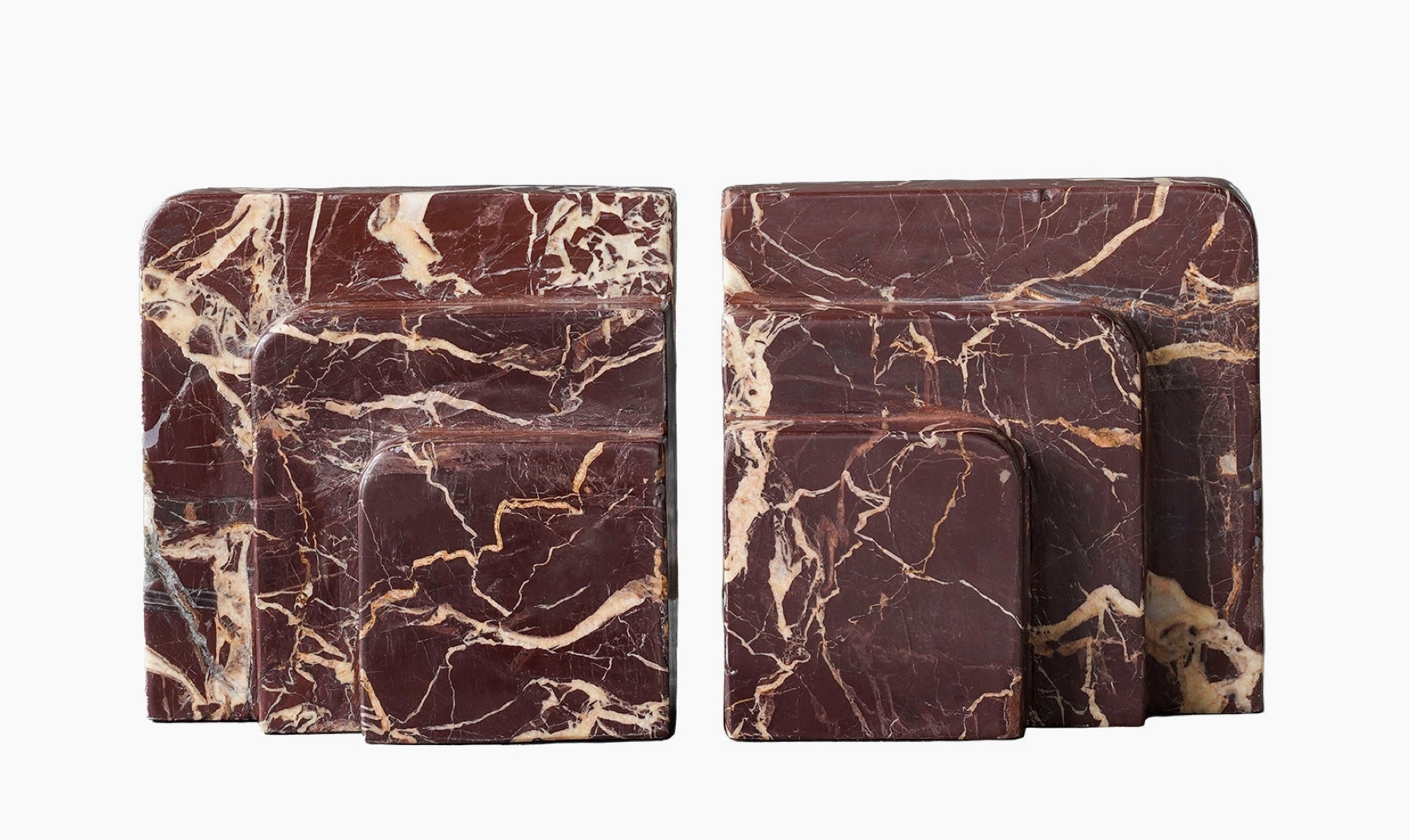The Bordeaux Stacked Marble Bookends