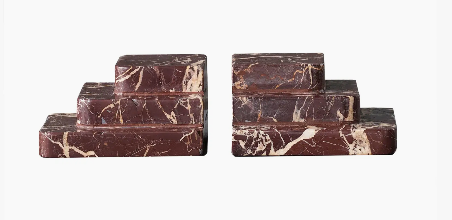 The Bordeaux Stacked Marble Bookends