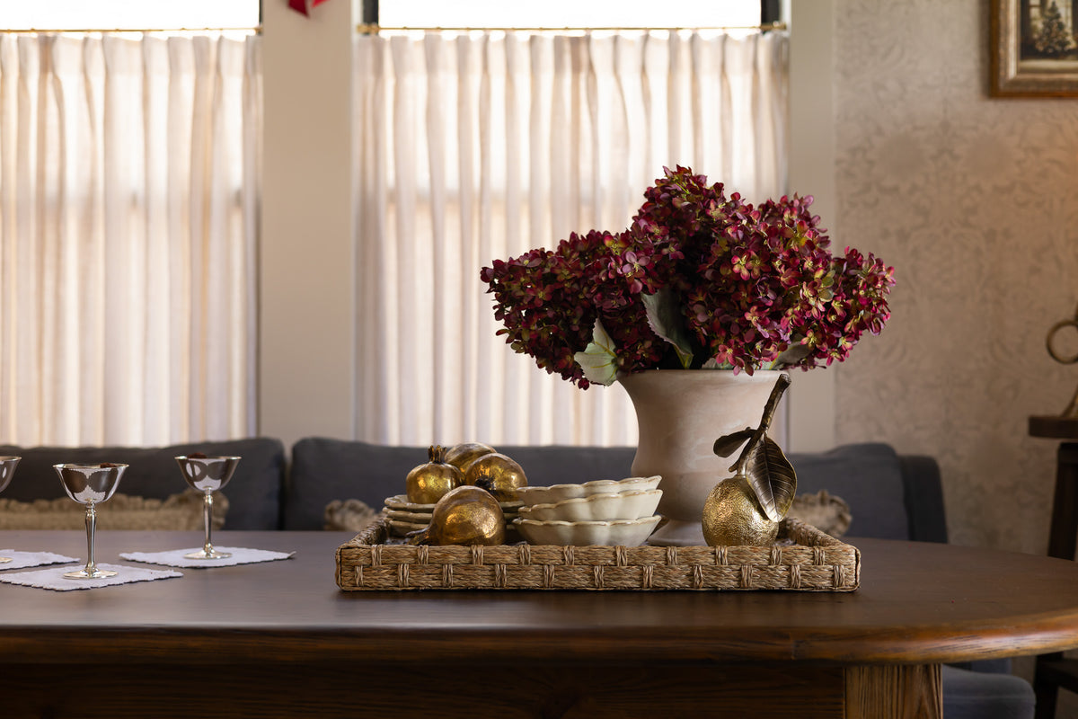 Burgundy Hydrangea Faux Stem, 21"