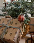 Burgundy Gold Leaf Ornament