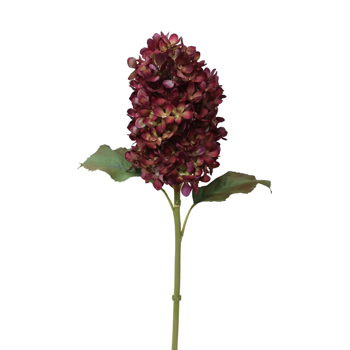 Burgundy Hydrangea Faux Stem, 21"