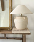 Cottage House Lamp & Linen Shade