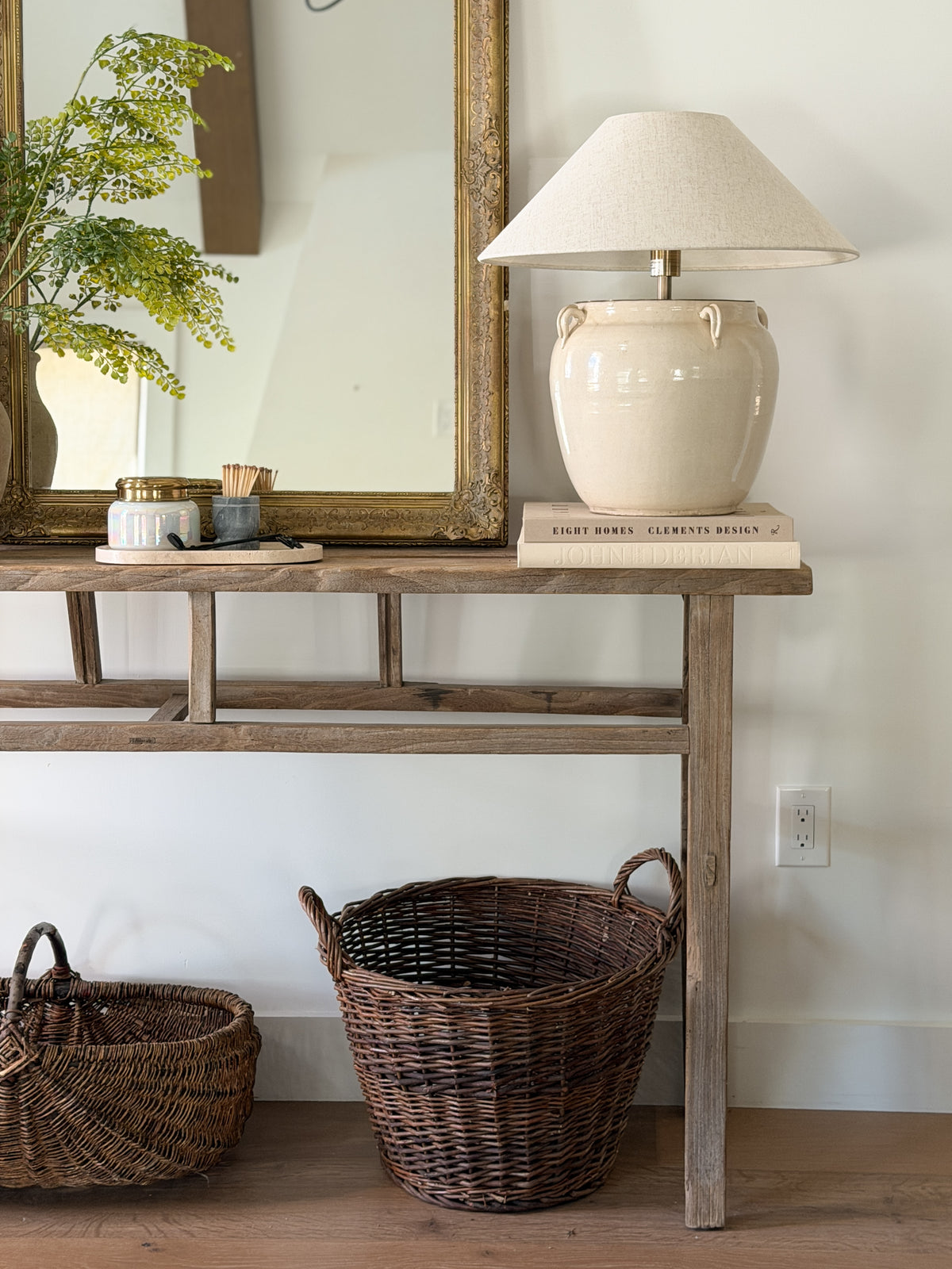 Cottage House Lamp &amp; Linen Shade