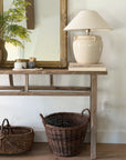 Cottage House Lamp & Linen Shade